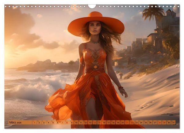 Produktbild: Strandzauber- Frauen in eleganten Kleidern (Wandkalender 2026 DIN A3 quer), CALVENDO Monatskalender