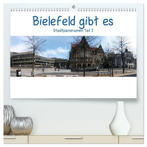Produktbild: Bielefeld gibt es! Stadtpanoramen (hochwertiger Premium Wandkalender 2026 DIN A2 quer), Kunstdruck in Hochglanz