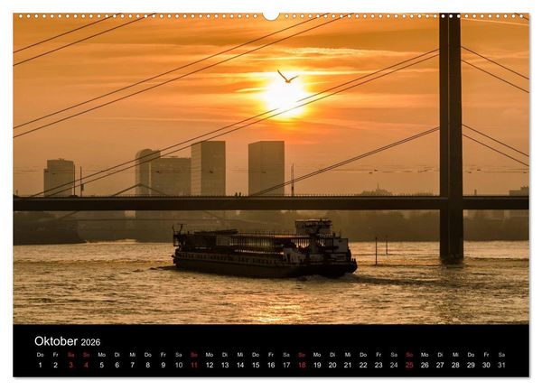 Produktbild: D&uuml;sseldorf - Rheinansichten (hochwertiger Premium Wandkalender 2026 DIN A2 quer), Kunstdruck in Hochglanz