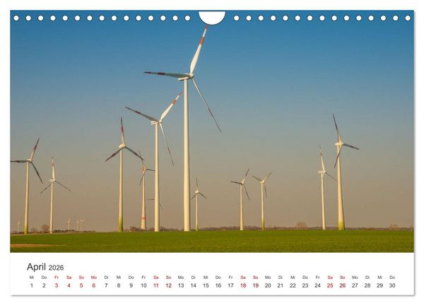 Produktbild: Deutschland, Energie des Windes: wundersch&ouml;ne Landschaften (Wandkalender 2026 DIN A4 quer), CALVENDO Monatskalender