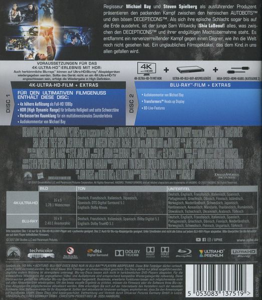 Produktbild: Transformers - Kinofilm (4K Ultra HD) (+ Blu-ray 2D)