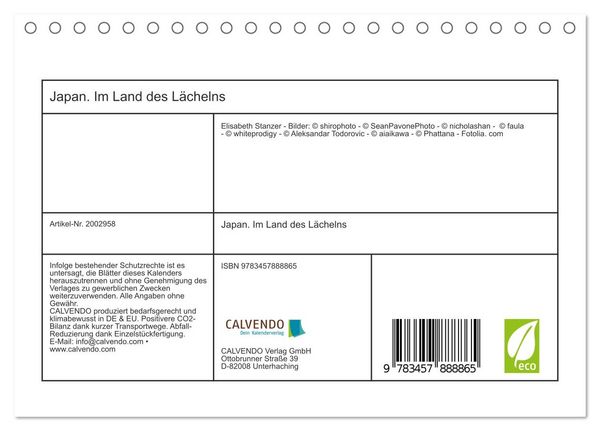Produktbild: Japan. Im Land des L&auml;chelns (Tischkalender 2026 DIN A5 quer), CALVENDO Monatskalender