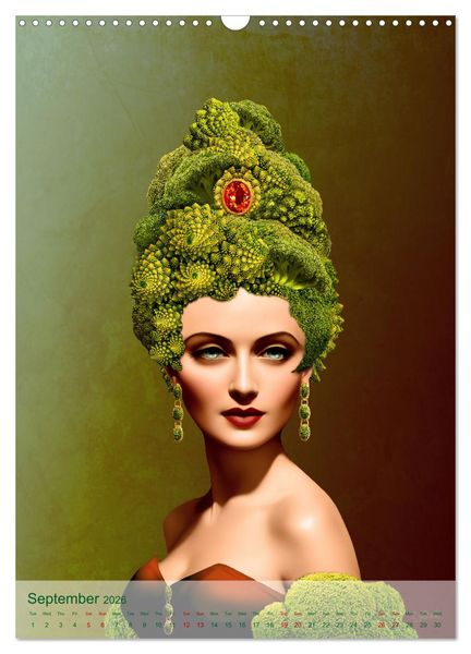 Produktbild: Food Fashion - surreal women's portraits with fruit and vegetable (Wall Calendar 2026 DIN A3 portrait), CALVENDO 12 Month Wall Calendar