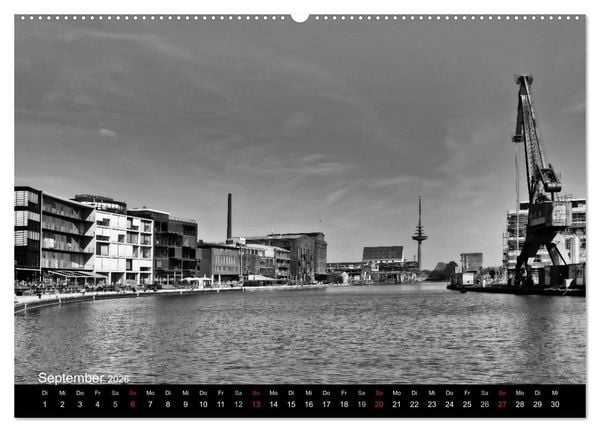 Produktbild: M&uuml;nster in schwarz-wei&szlig; gesehen (Wandkalender 2026 DIN A2 quer), CALVENDO Monatskalender