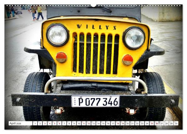 Produktbild: Willys Jeep - Eine amerikanische Legende auf Kuba (Wandkalender 2026 DIN A2 quer), CALVENDO Monatskalender