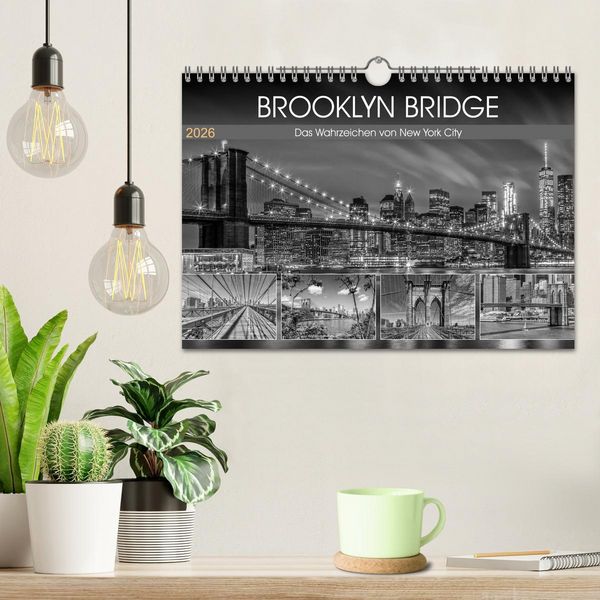 Produktbild: BROOKLYN BRIDGE Das Wahrzeichen von New York City (Wandkalender 2026 DIN A4 quer), CALVENDO Monatskalender