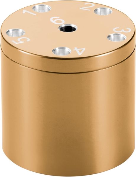 Produktbild: Piatnik 3002 - SUPER SIX Travel Alu, Gold, Premium, 5+&Oslash;5cm, Reisespiel