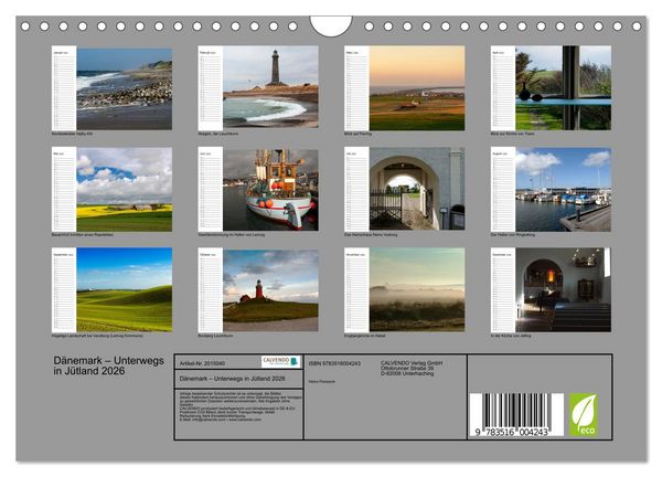 Produktbild: D&auml;nemark &ndash; Unterwegs in J&uuml;tland 2026 (Wandkalender 2026 DIN A4 quer), CALVENDO Monatskalender