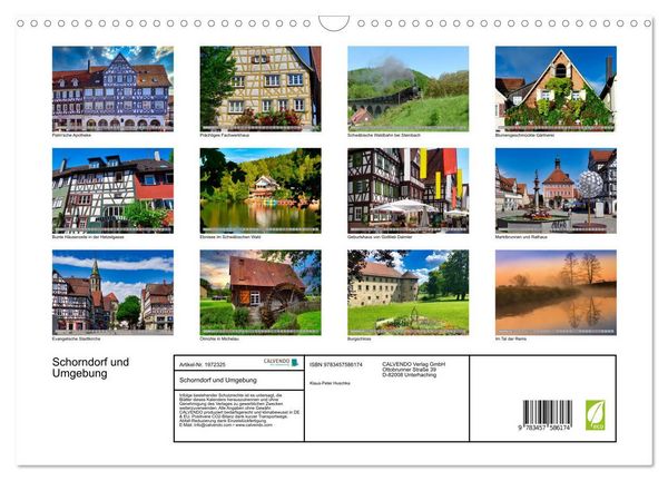 Produktbild: Schorndorf und Umgebung (Wandkalender 2026 DIN A3 quer), CALVENDO Monatskalender