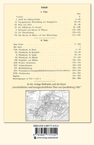 Produktbild: Bau- und Kunstdenkm&auml;ler Stadt und Kreis QUEDLINBURG 1922-1923