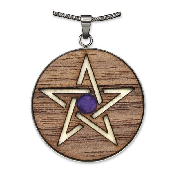 Produktbild: Edelstein "Waldzeichen" Amethyst Pentagramm
