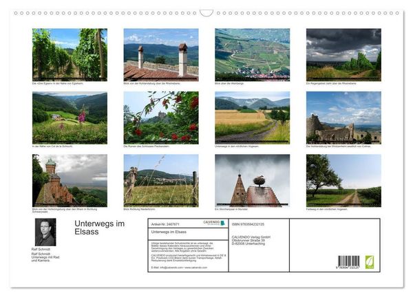 Produktbild: Unterwegs im Elsass (Wandkalender 2027 DIN A2 quer), CALVENDO Monatskalender