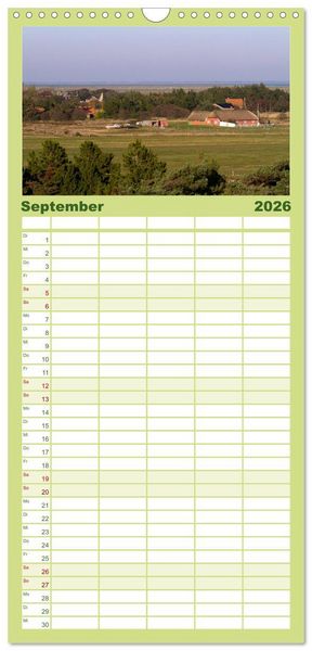 Produktbild: Familienplaner 2026 - Die Insel R&ouml;m&ouml; mit 5 Spalten (Wandkalender, 21 x 45 cm) CALVENDO