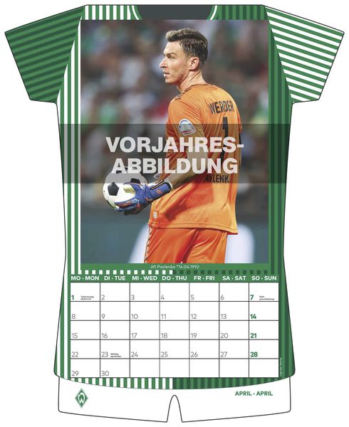 'Werder Bremen 2025 - Trikotkalender - Fan-Kalender - Fußball-Kalender - 34,1x42 - Sport 