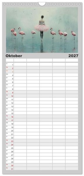 Produktbild: Familienplaner 2027 - Im Pas de Deux mit der Stille mit 5 Spalten (Wandkalender, 21 x 45 cm) CALVENDO