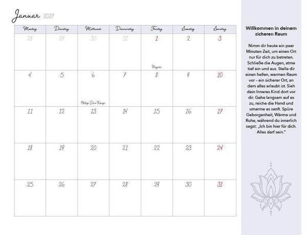 Produktbild: Meditationen f&uuml;r dein Inneres Kind Kalender 2027