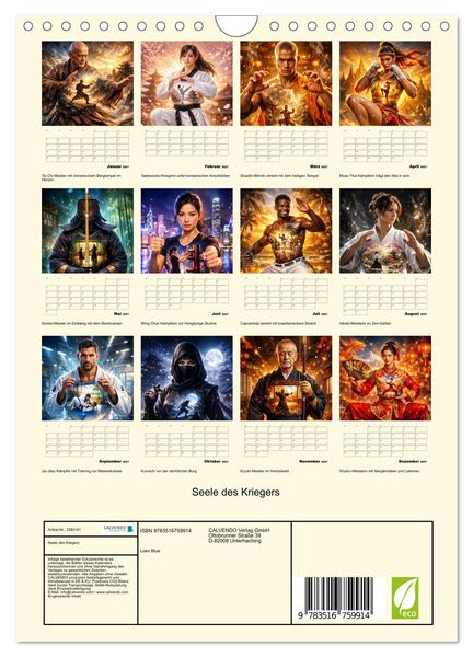 Produktbild: Seele des Kriegers (Wandkalender 2027 DIN A4 hoch), CALVENDO Monatskalender