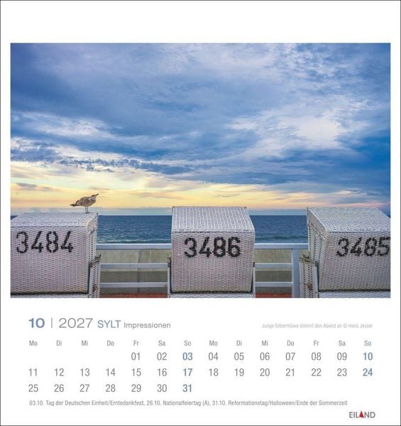Produktbild: Sylt Impressionen Postkartenkalender 2027