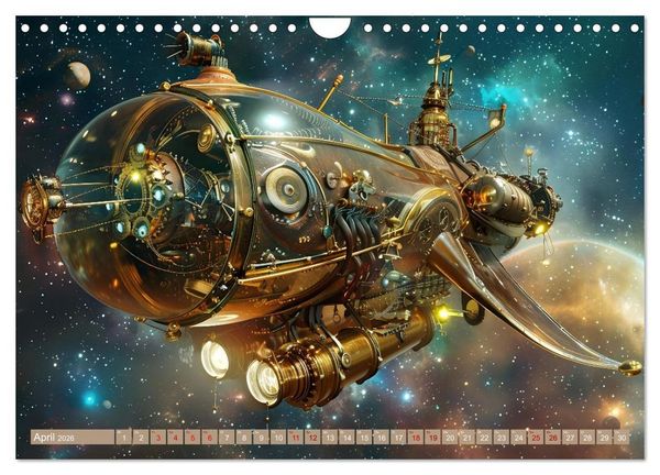 Produktbild: Steampunk im Weltall (Wandkalender 2026 DIN A4 quer), CALVENDO Monatskalender