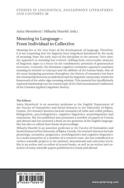 Produktbild: Meaning in Language &ndash; From Individual to Collective