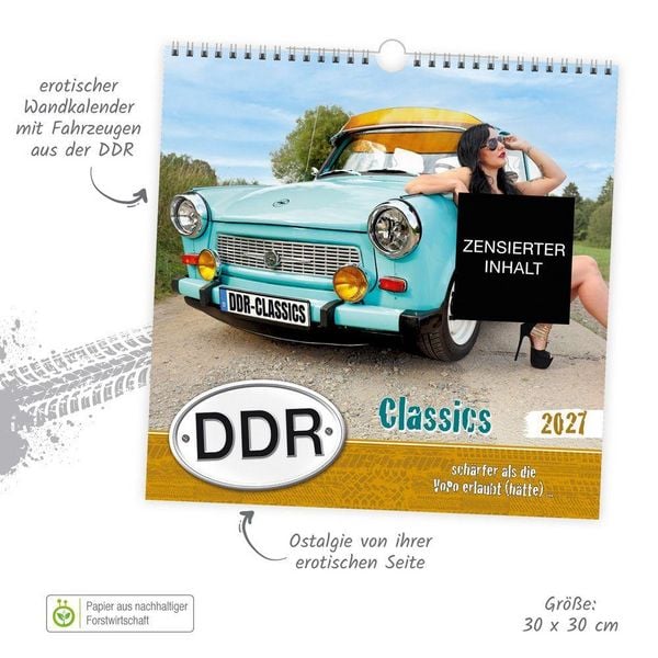 Produktbild: TR&Ouml;TSCH - Erotikkalender DDR Classics 2027 sch&auml;rfer als die VOPO erlaubt (h&auml;tte)