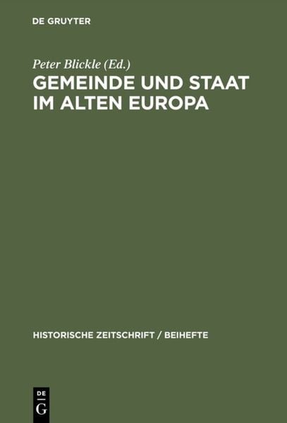 Produktbild: Gemeinde und Staat im Alten Europa