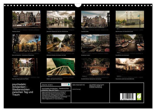 Produktbild: psychadelic Amsterdam - Stadtansichten zwischen Tag und Traum (Wandkalender 2026 DIN A3 quer), CALVENDO Monatskalender