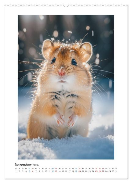 Produktbild: Lustige kleine Hamster (Wandkalender 2026 DIN A2 hoch), CALVENDO Monatskalender