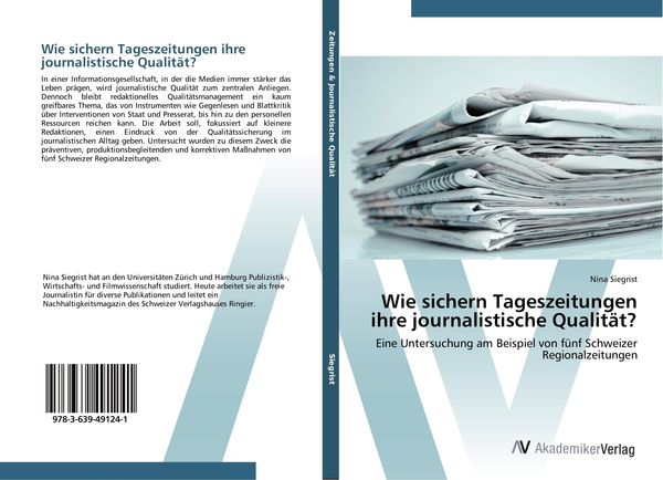 Produktbild: Wie sichern Tageszeitungen ihre journalistische Qualit&auml;t?