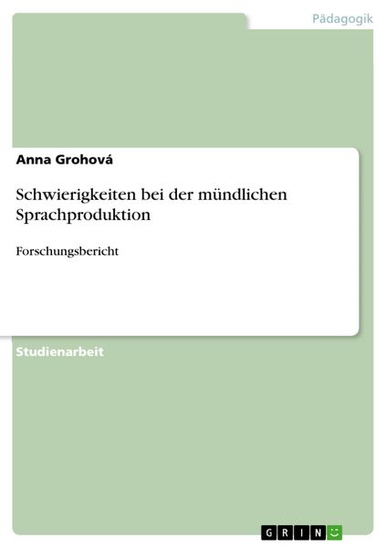 Produktbild: Schwierigkeiten bei der m&uuml;ndlichen Sprachproduktion