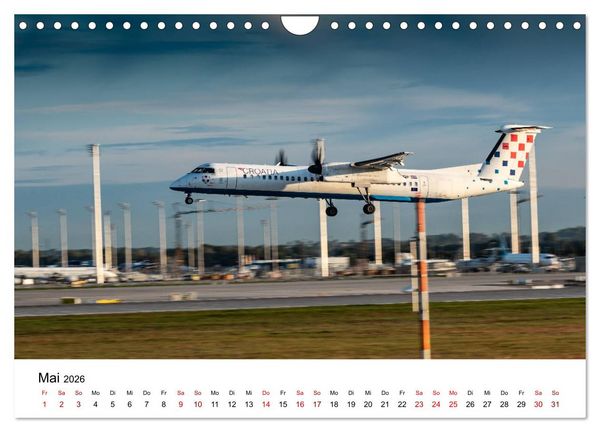 Produktbild: Planespotting am Flughafen M&uuml;nchen (Wandkalender 2026 DIN A4 quer), CALVENDO Monatskalender