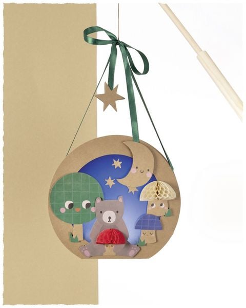 Produktbild: FOLIA Bastelartikel DIY Laterne Woodland, inkl. 1 LED-Licht und Batterien