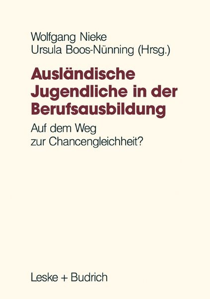 Produktbild: Ausl&auml;ndische Jugendliche in der Berufsausbildung