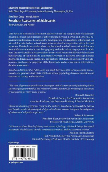 Produktbild: Rorschach Assessment of Adolescents