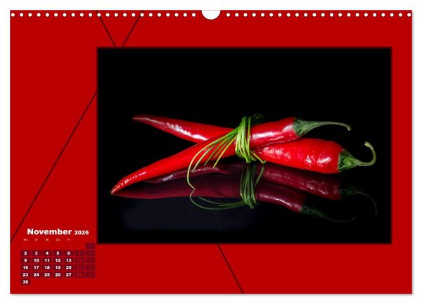 Produktbild: Powerfarbe Rot (Wandkalender 2026 DIN A3 quer), CALVENDO Monatskalender