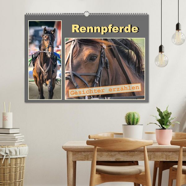 Produktbild: Rennpferde - Gesichter erz&auml;hlen (Wandkalender 2026 DIN A2 quer), CALVENDO Monatskalender