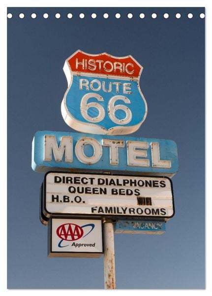 Historic Route 66 Motel (Desk Calendar 2026 DIN A5 portrait), CALVENDO 12 Month DeskCalendar