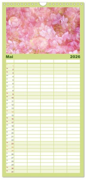 Produktbild: Familienplaner 2026 - 12 Farben Kunst und K&uuml;che mit 5 Spalten (Wandkalender, 21 x 45 cm) CALVENDO