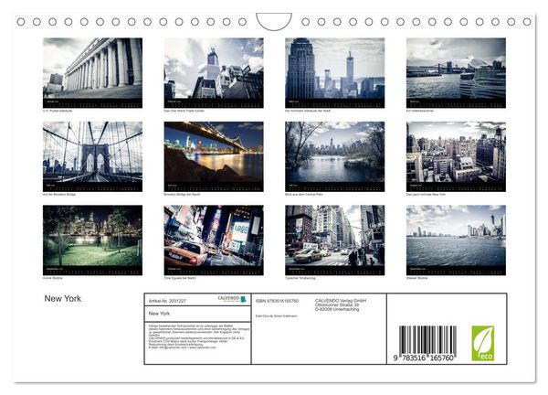Produktbild: New York (Wandkalender 2026 DIN A4 quer), CALVENDO Monatskalender