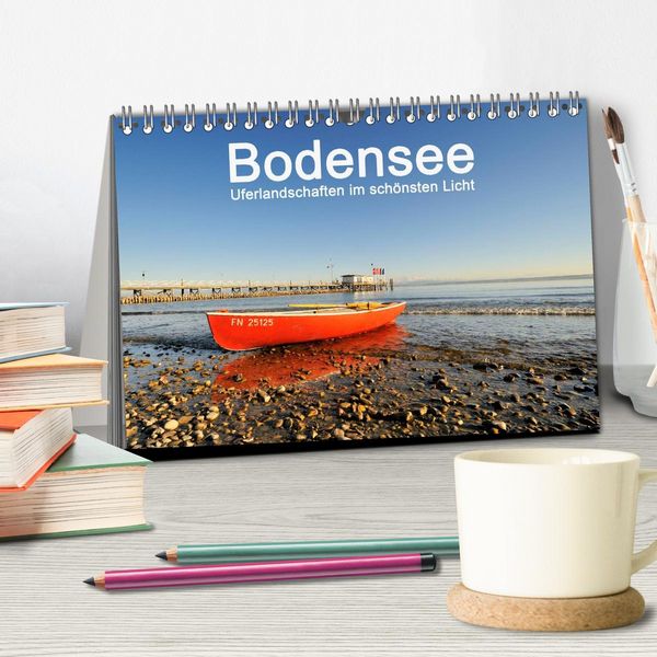 Produktbild: Bodensee - Uferlandschaften im sch&ouml;nsten Licht 2026 (Tischkalender 2026 DIN A5 quer), CALVENDO Monatskalender