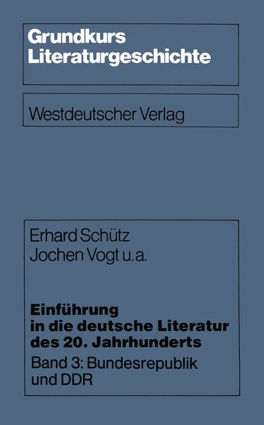 Produktbild: Einf&uuml;hrung in die deutsche Literatur des 20. Jahrhunderts