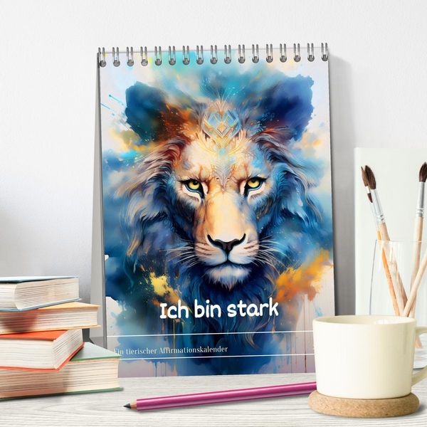 Produktbild: Ich bin stark - Ein tierischer Affirmationskalender (Tischkalender 2026 DIN A5 hoch), CALVENDO Monatskalender