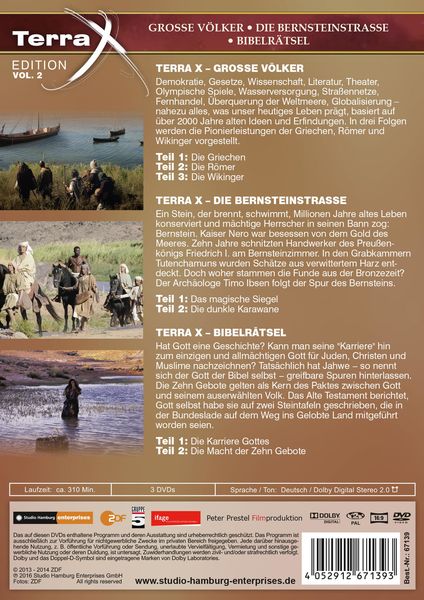 Terra X Edition Vol. 2 - Die Bernsteinstraße/Bibelrätsel/Große Völker  [3 DVDs]