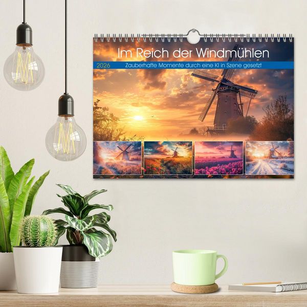 Produktbild: Im Reich der Windm&uuml;hlen (Wandkalender 2026 DIN A4 quer), CALVENDO Monatskalender