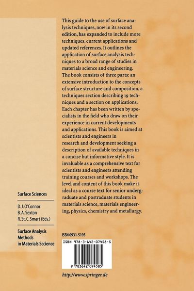Produktbild: Surface Analysis Methods in Materials Science