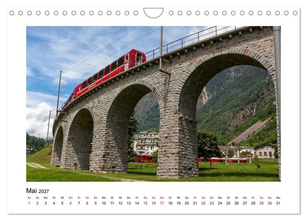 Produktbild: Die Rh&auml;tische Bahn - Ein Kurztrip in die Schweiz (Wandkalender 2027 DIN A4 quer), CALVENDO Monatskalender