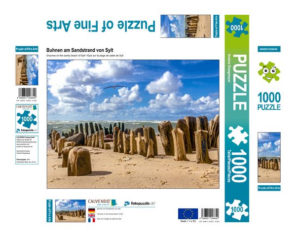 Produktbild: CALVENDO Puzzle Buhnen am Sandstrand von Sylt | 1000 Teile Lege-Gr&ouml;&szlig;e 64x48cm Foto-Puzzle f&uuml;r gl&uuml;ckliche Stunden