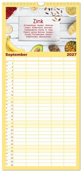Produktbild: Familienplaner 2027 - Vitalstoffe - fit essen mit 5 Spalten (Wandkalender, 21 x 45 cm) CALVENDO