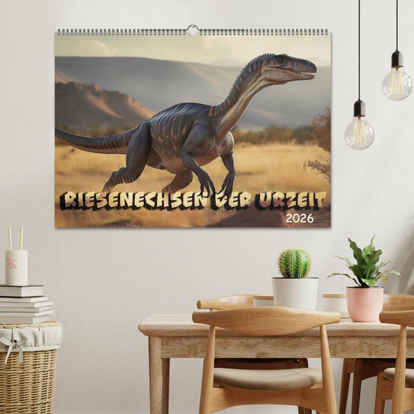 Produktbild: Riesenechsen der Urzeit (Wandkalender 2026 DIN A2 quer), CALVENDO Monatskalender