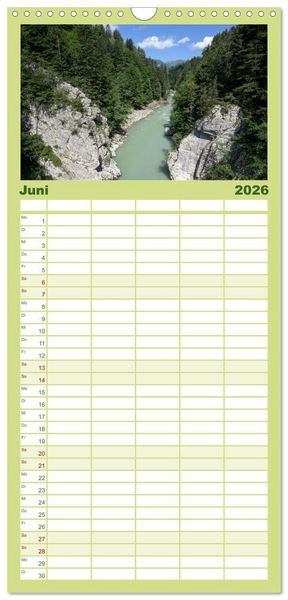 Produktbild: Familienplaner 2026 - Kaiserwinkl - Sommerbilder aus Tirol mit 5 Spalten (Wandkalender, 21 x 45 cm) CALVENDO